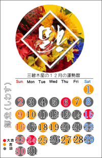 三碧木星の１２月の開運カレンダー