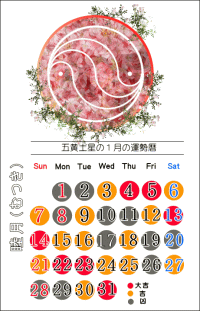 五黄土星の１月の開運カレンダー