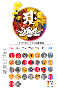 一白水星の２０１８年４月の開運カレンダー