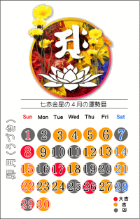 七赤金星の4月の開運カレンダー