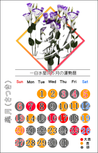 一白水星の２０１８年５月の開運カレンダー