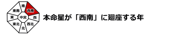 本命星が西南に廻座する年は準備運の年
